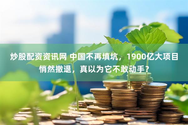炒股配资资讯网 中国不再填坑，1900亿大项目悄然撤退，真以为它不敢动手？